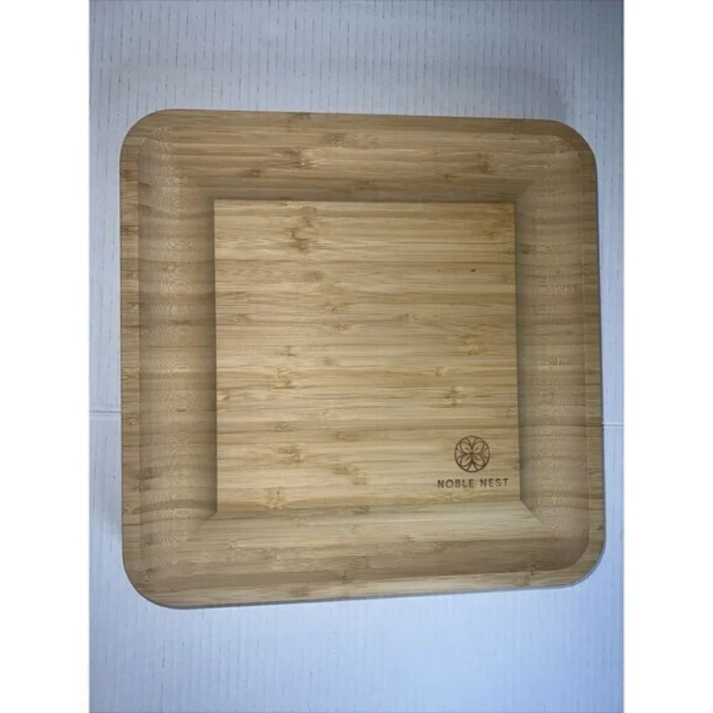 🔥 Bamboo Cheese Board & Knife Set; Noble Nest Charcuterie Board-NWOB‎